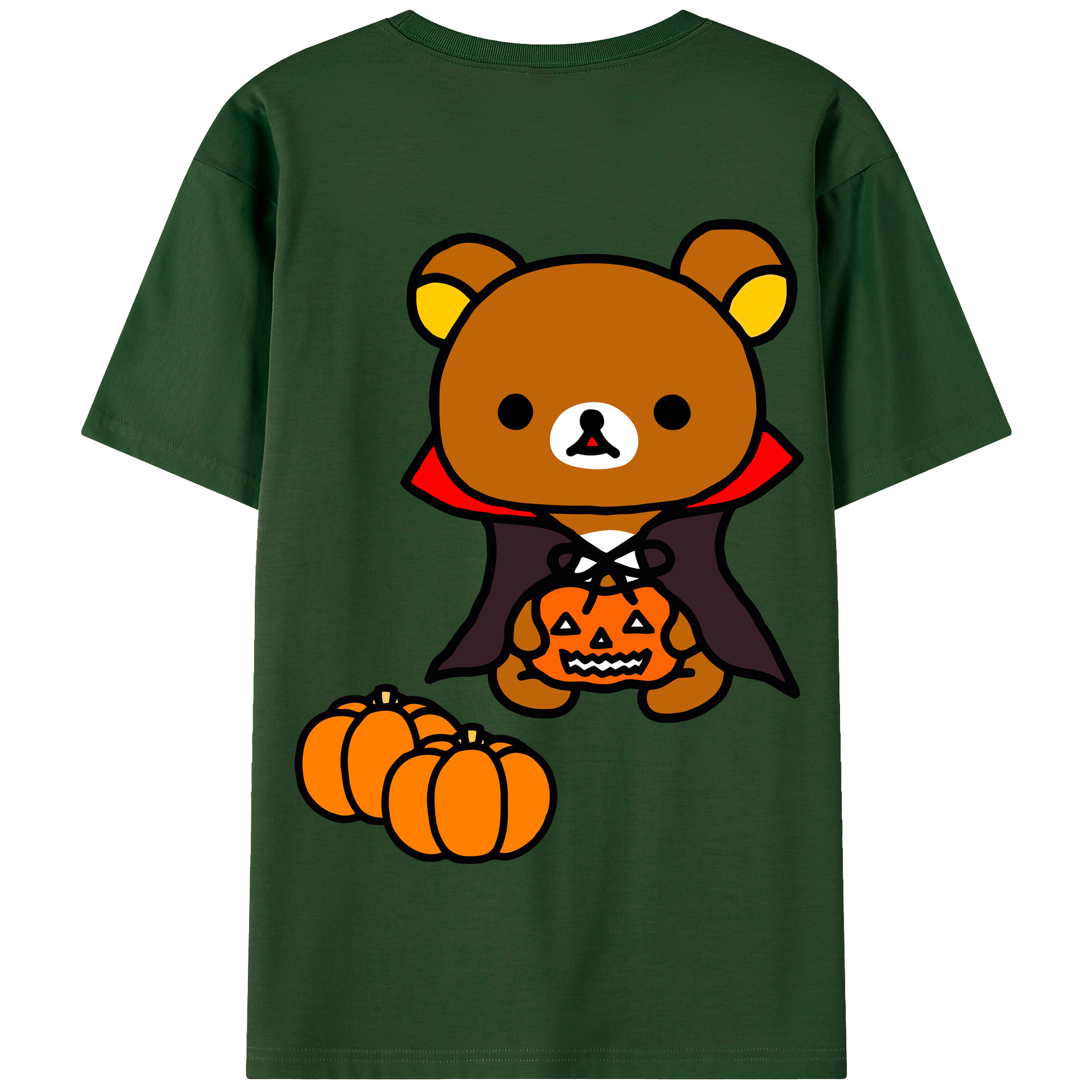 （画像用） リラックマ リラックマ キイロイトリ Rilakkuma Korilakkuma Kiiroitori 綿100％半袖Tシャツ（背面プリント）